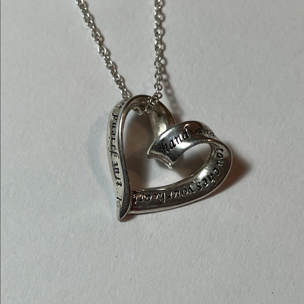 925 “A true friend reaches for your hand and touches your heart” Necklace
